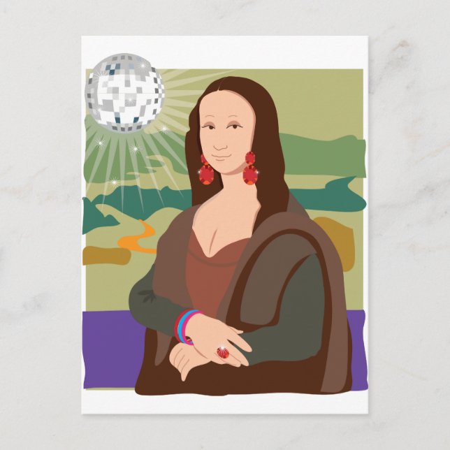 Cartão Postal Mona Lisa Disco Lady (Frente)
