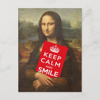 Cartão Postal Mona Lisa Diz Que Fique Calmo E Sorria