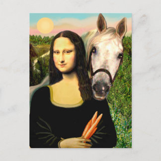 Cartão Postal Mona Lisa e seu Cavalo Árabe