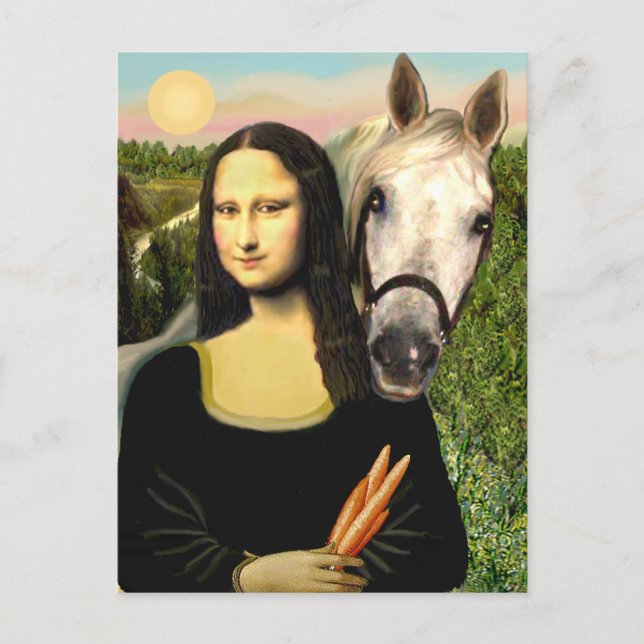 Cartão Postal Mona Lisa e seu Cavalo Árabe (Frente)