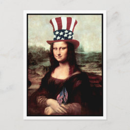 Cartão Postal Mona Lisa EUA Dia da Independência