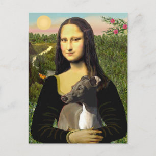 Cartão Postal Mona Lisa - Galgo Italiano