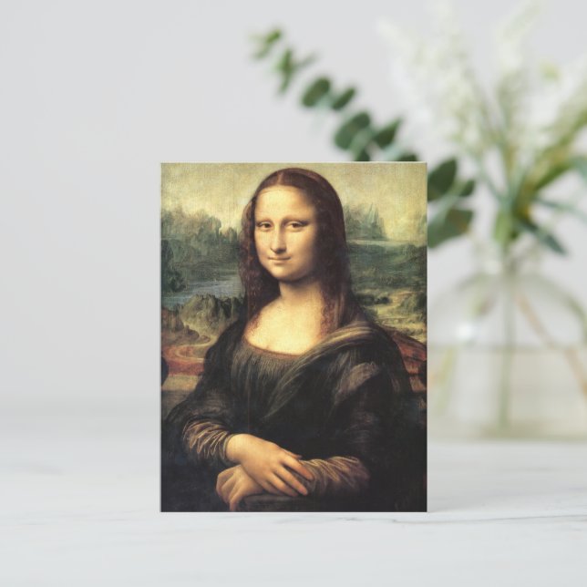 Cartão Postal Mona Lisa Leonardo da Vinci (Em pé/Frente)