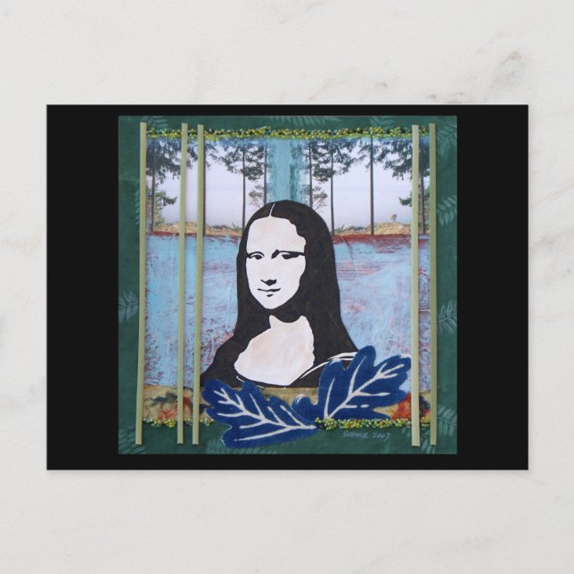 Cartão Postal Mona Lisa no País (Frente)