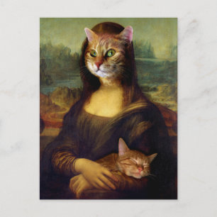 Cartão Postal Mona Lisa Orange Cat