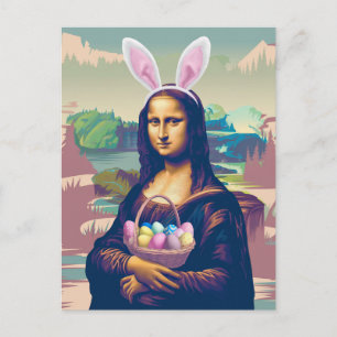 Cartão Postal Mona Lisa Páscoa