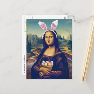 Cartão Postal Mona Lisa Páscoa