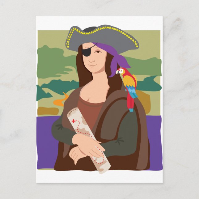 Cartão Postal Mona Lisa Pirate (Frente)