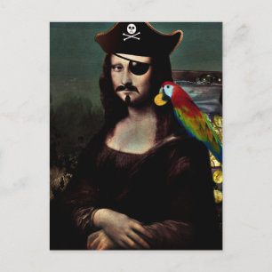 Cartão Postal Mona Lisa Pirate com bigode