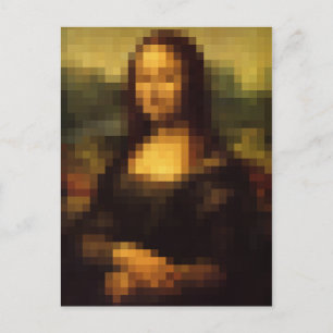 Cartão Postal Mona Lisa Pixelada 2