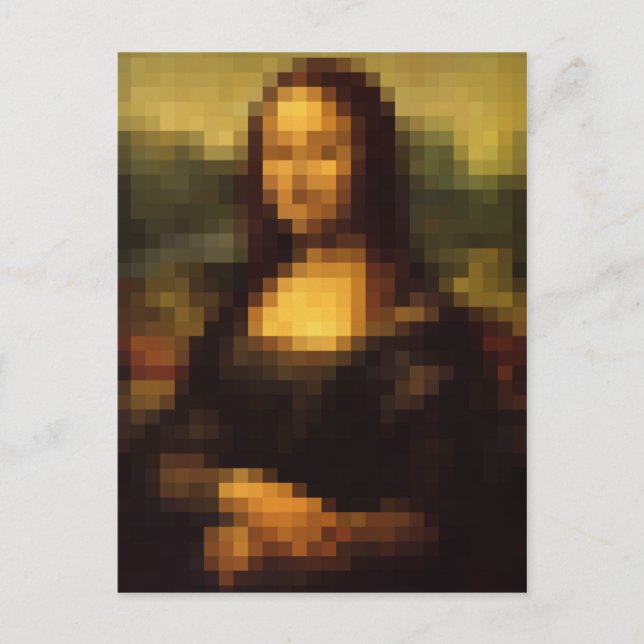 Cartão Postal Mona Lisa Pixelada 2 (Frente)