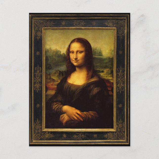 Cartão Postal Mona Lisa por Leonardo da Vinci (Frente)