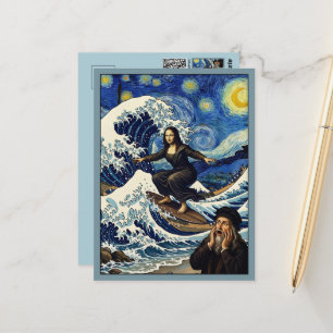 Cartão Postal Mona Lisa Reimaginada Viagem