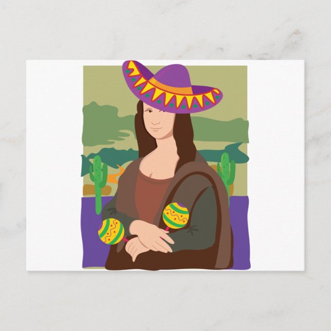 Cartão Postal Mona Lisa Sombrero (Frente)