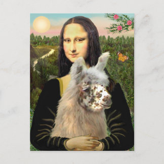 Cartão Postal Mona Lisa & Sua Lhama