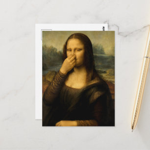 Cartão Postal Mona Lisa Tapando o Nariz Nº 2