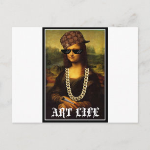 Cartão Postal Mona Lisa Thug Life Art Life