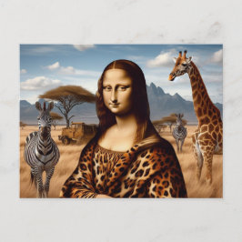 Cartão Postal Mona Lisa Vai para o Safari