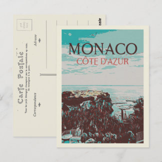 Cartão Postal Mônaco Cote d'Azur, vista do Rock