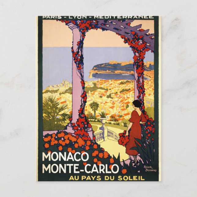 Cartão Postal Mônaco. Monte Carlo. Au pay du soleil (Frente)