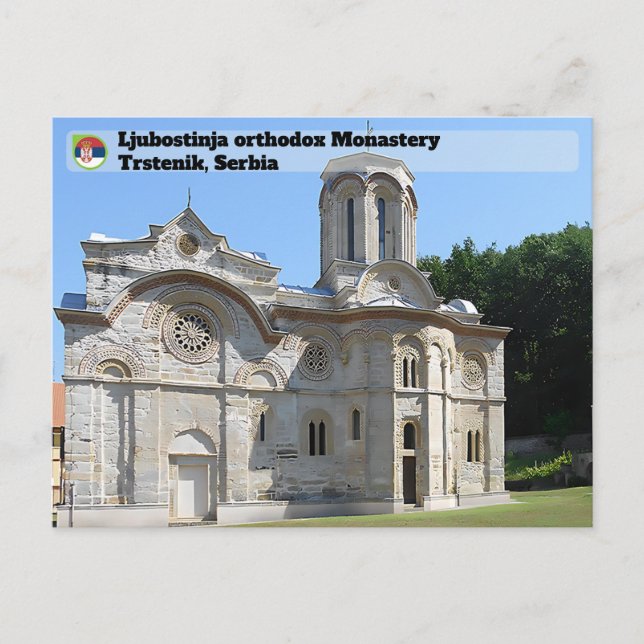 Cartão Postal MONASTÉRIOS SÉRVIOS - Mosteiro de Ljubostinja (Frente)