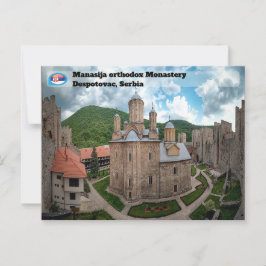 Cartão Postal MONASTÉRIOS SÉRVIOS - mosteiro de Manasija 2