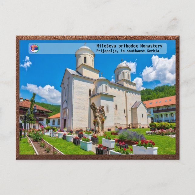 Cartão Postal MONASTÉRIOS SÉRVIOS - mosteiro de Mileševa 2 (Frente)