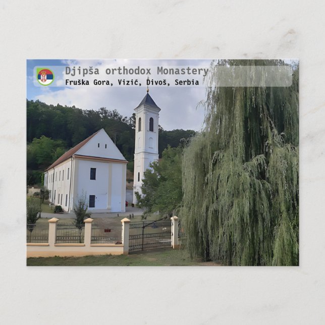 Cartão Postal MONASTÉRIOS SÉRVIOS - mosteiro ortodoxo de Djipša  (Frente)