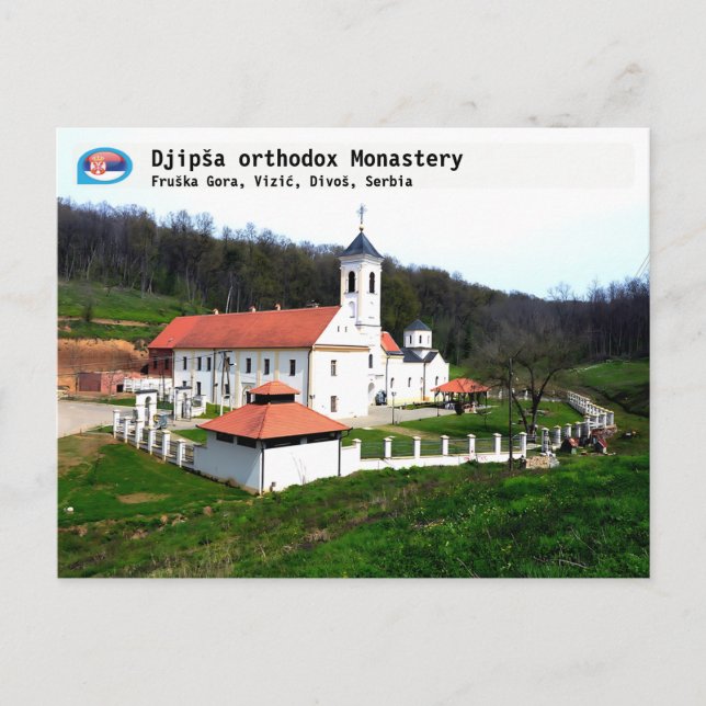 Cartão Postal MONASTÉRIOS SÉRVIOS - mosteiro ortodoxo de Djipša  (Frente)