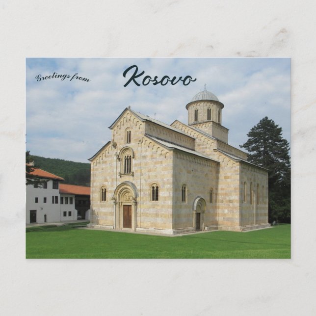 Cartão Postal Monastery of Visoki Decani Near Peja Kosovo (Frente)