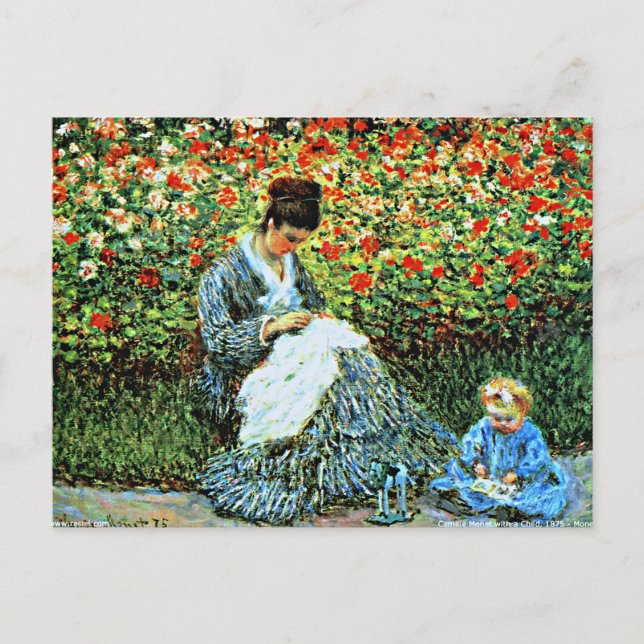 Cartão Postal Monet - Camille Monet e Child (Frente)