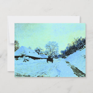 Cartão Postal Monet - Carrinho na Neve