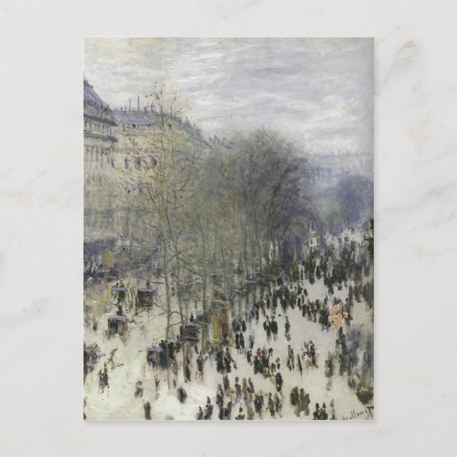 Cartão Postal Monet, Claude Boulevard des Capucines 1873 Techniq (Frente)