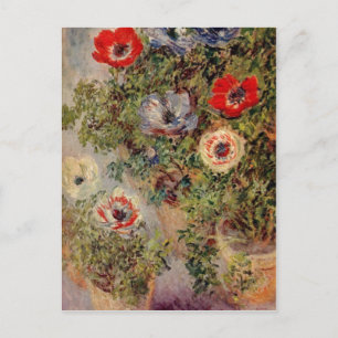 Cartão Postal Monet, Claude Stilleben mit Anemonen um 1885 c. 18