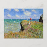 Cartão Postal Monet - Clifftop Walk em Pourville<br><div class="desc">Famosa pintura de Claude Monet,  Clifftop Walk em Pourville.</div>