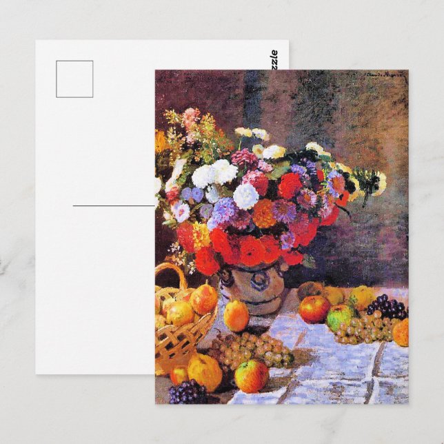 Cartão Postal Monet - Flores e Frutas (Frente/Verso)