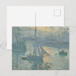 Cartão Postal Monet Impression Sunrise Marine Classinting