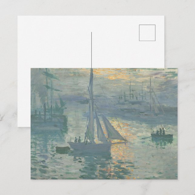 Cartão Postal Monet Impression Sunrise Marine Classinting (Frente/Verso)