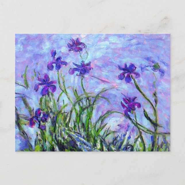 Cartão Postal Monet Lilac Irises (Frente)