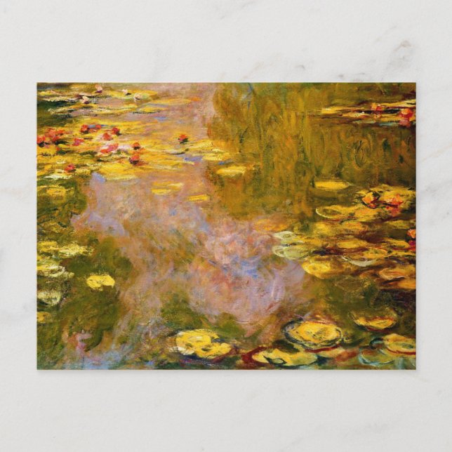 Cartão Postal Monet - Lily Pond, Lily Pads Amarelo (Frente)