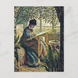 Cartão Postal Monet - Madame Monet Embroidering