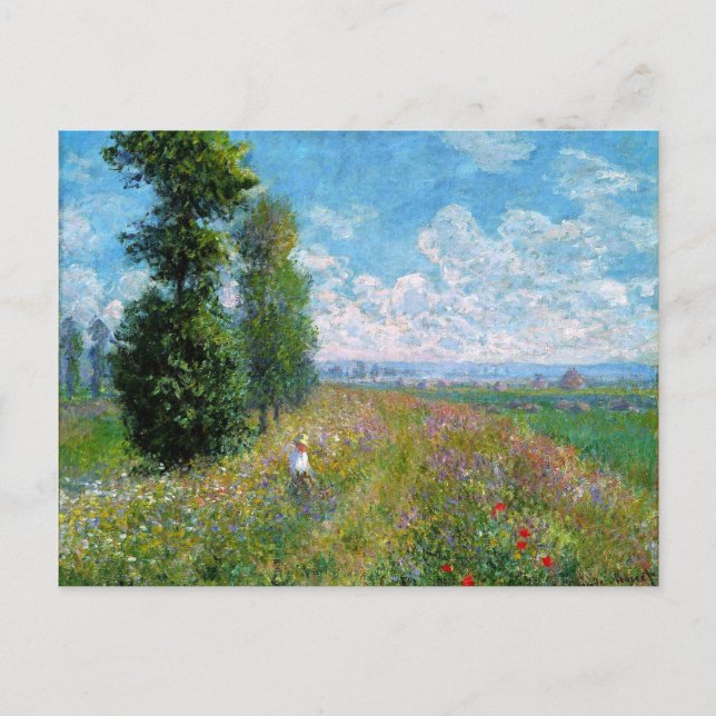 Cartão Postal Monet - Meadow with Poplars (Frente)