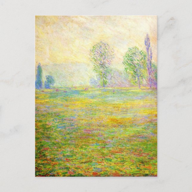 Cartão Postal Monet Meadows no Giverny Postcard (Frente)