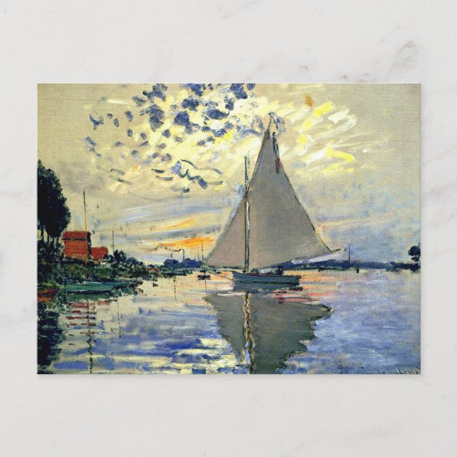 Cartão Postal Monet - Navio de vela no Le Petit-Gennevilliers (Frente)