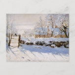 Cartão Postal Monet - O Mágico<br><div class="desc">Monet - O cartão postal Magpie. Impressionismo paisagem de inverno com pássaro mágico,  de Claude Monet,  1869.</div>