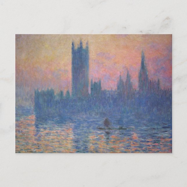 Cartão Postal Monet - Parlamento ao pôr do sol (Frente)