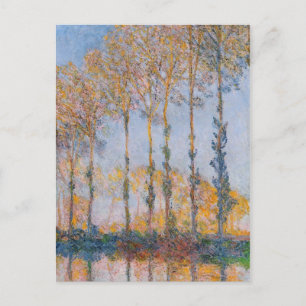 Cartão Postal Monet - Poplars, efeito branco e amarelo