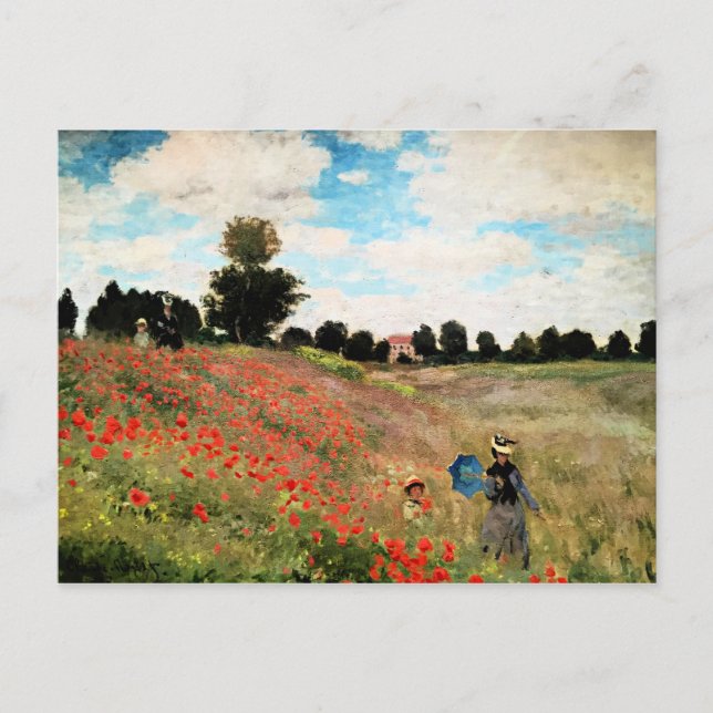 Cartão Postal Monet - Poppies selvagens perto da Argentina, bela (Frente)