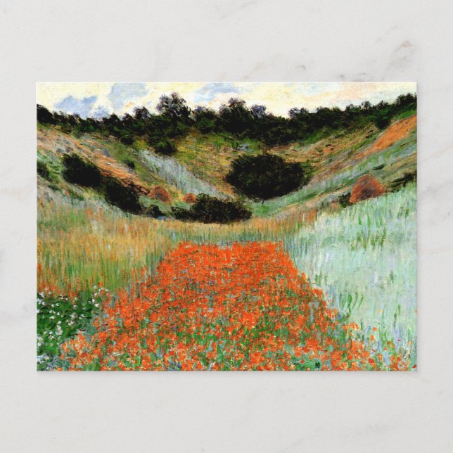 Cartão Postal Monet - Poppy Fields em um Hollow próximo a Givern (Frente)