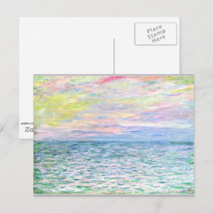 Cartão Postal Monet - Pôr do sol em Pourville, 
